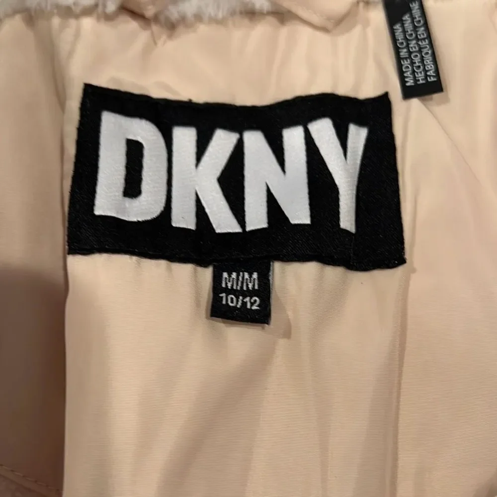 DKNY Girl’s Ivory Puff Coat Sz.10/12 M NWT Hooded